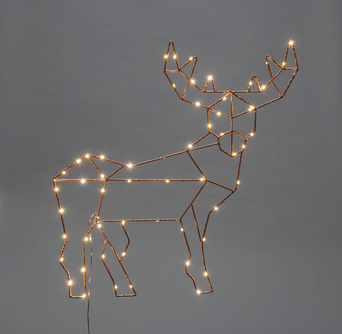 Lit Dewdrop Reindeer Silhouette 60cm