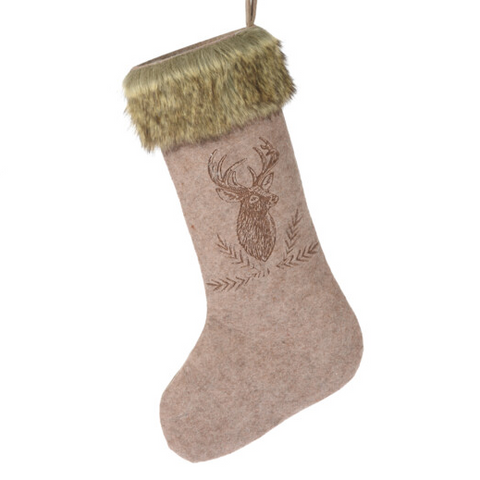 Brown Stag Head Stocking