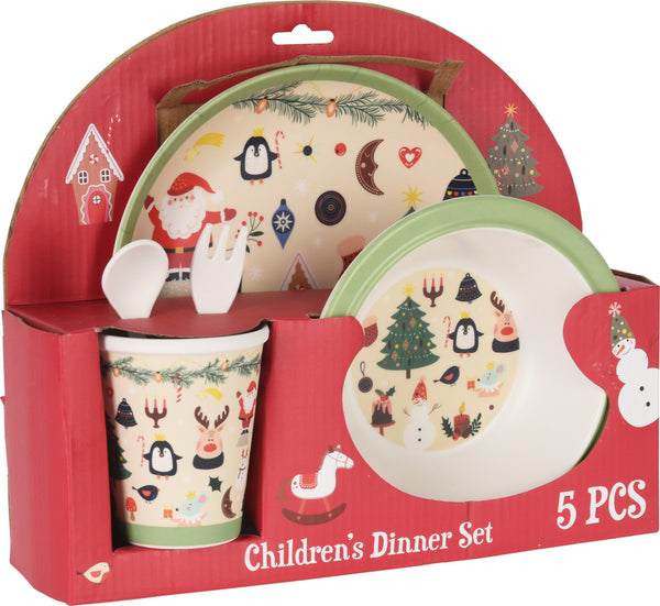 Children's Christmas Dinner Set Pines and Needles