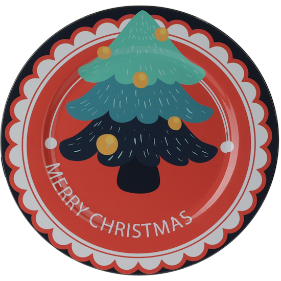 Christmas Tree Serving Plate Pines and Needles