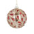 Gisela Graham Red and Gold Embossed Glass Bauble