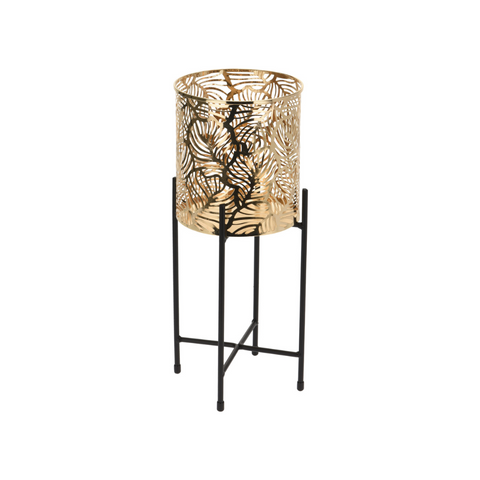 Gold Pillar Candle Stand 35cm