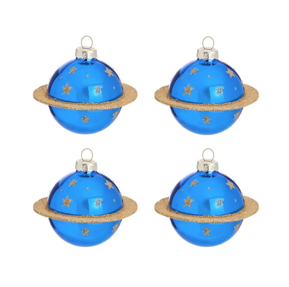 Planet Shaped Bauble Set of 4