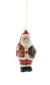 Red and White Frosted Santa Decoration