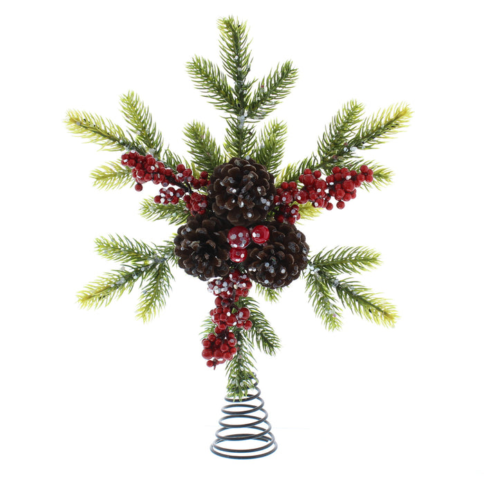 Red Berries and Pinecone Tree Topper