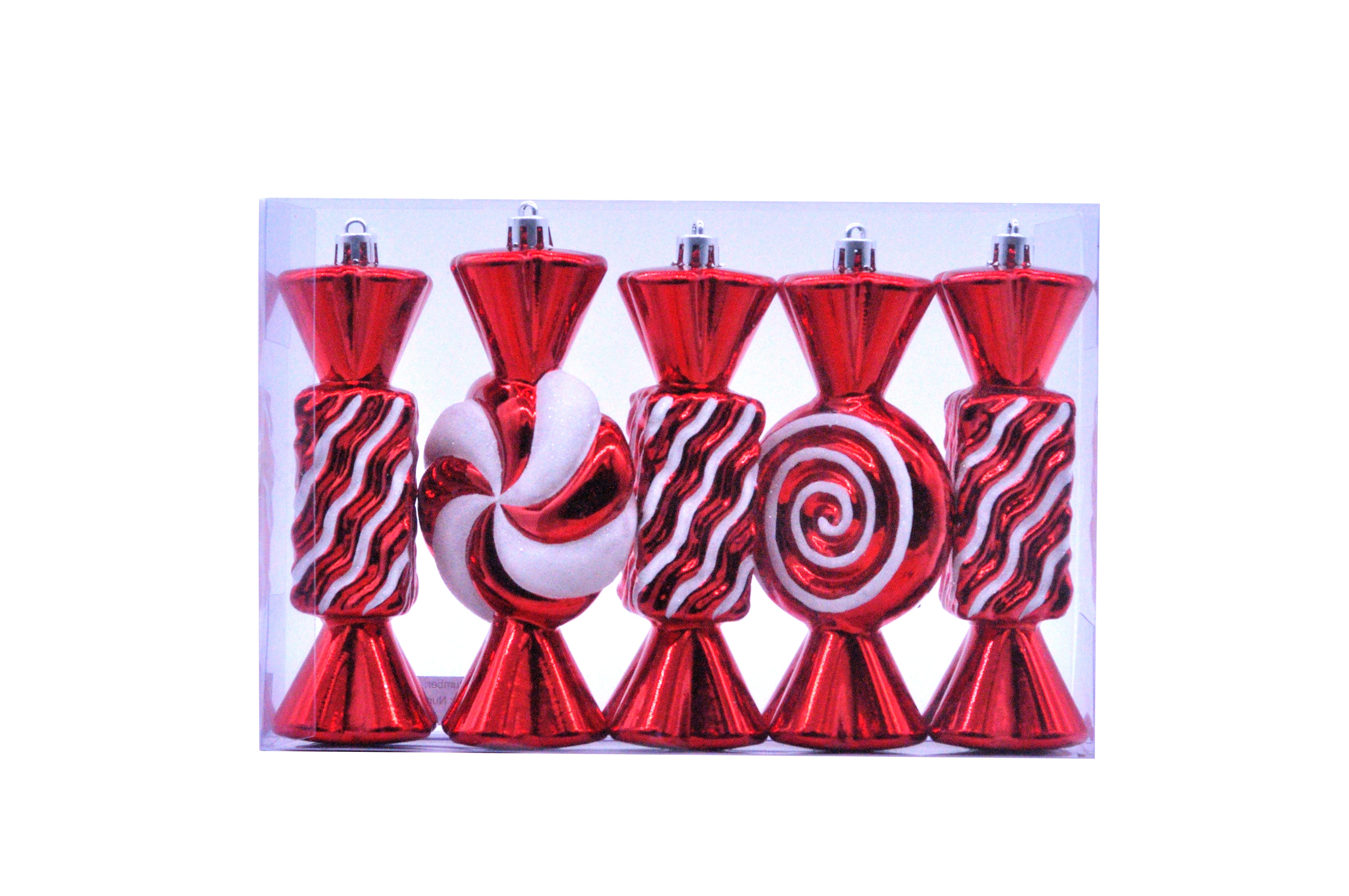 White Striped Candy Hanging Decoration Set