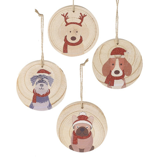 Buy Wooden Christmas Set Of Animal Discs Decorations from Pines and Needles