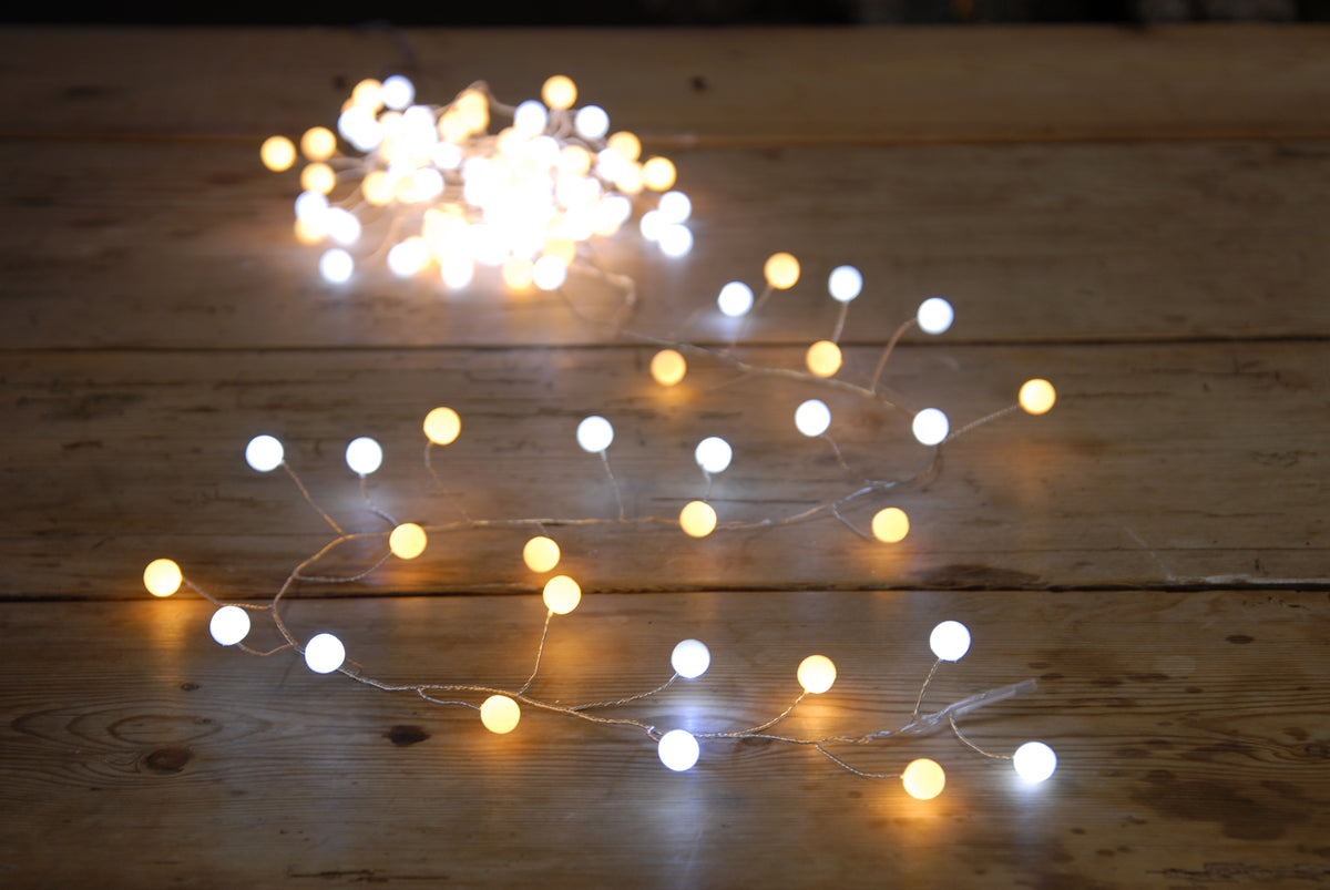 120 LED Ball Cluster Warm & Ice White | Pines and Needles