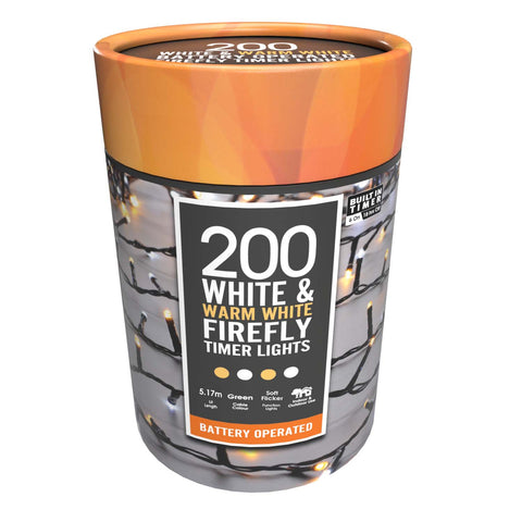 200 Firefly Ice & Warm White Battery Lights