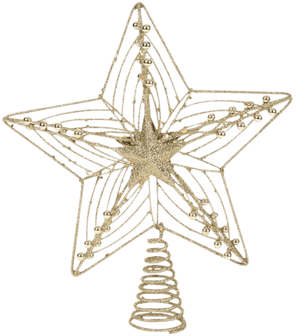 Gold Laser Glitter Wire Christmas Star