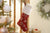 Burgundy Stocking with Silver Snowflakes