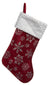 Burgundy Stocking with Silver Snowflakes