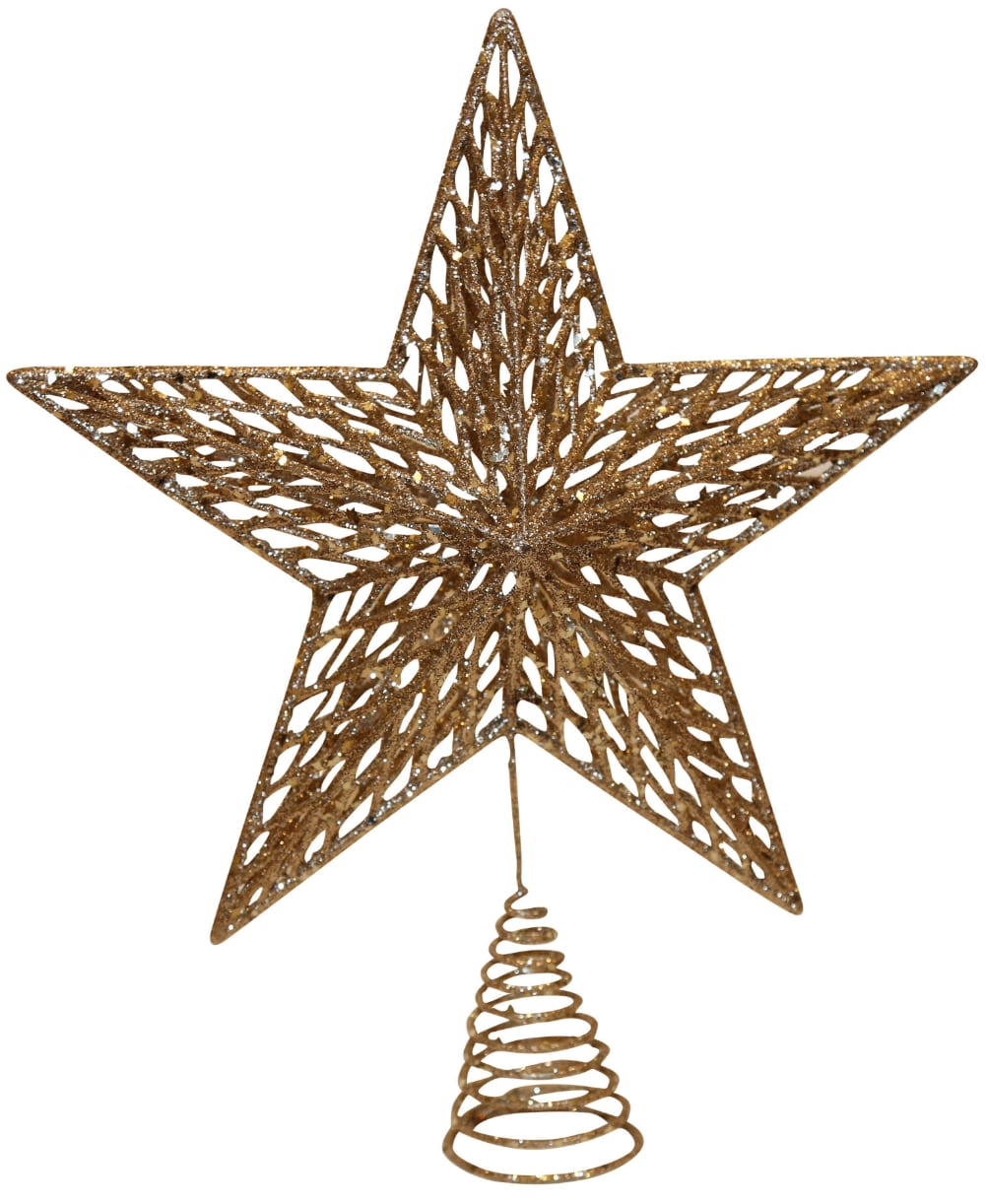 Gold Glitter Christmas Tree Top Star | Pines and Needles