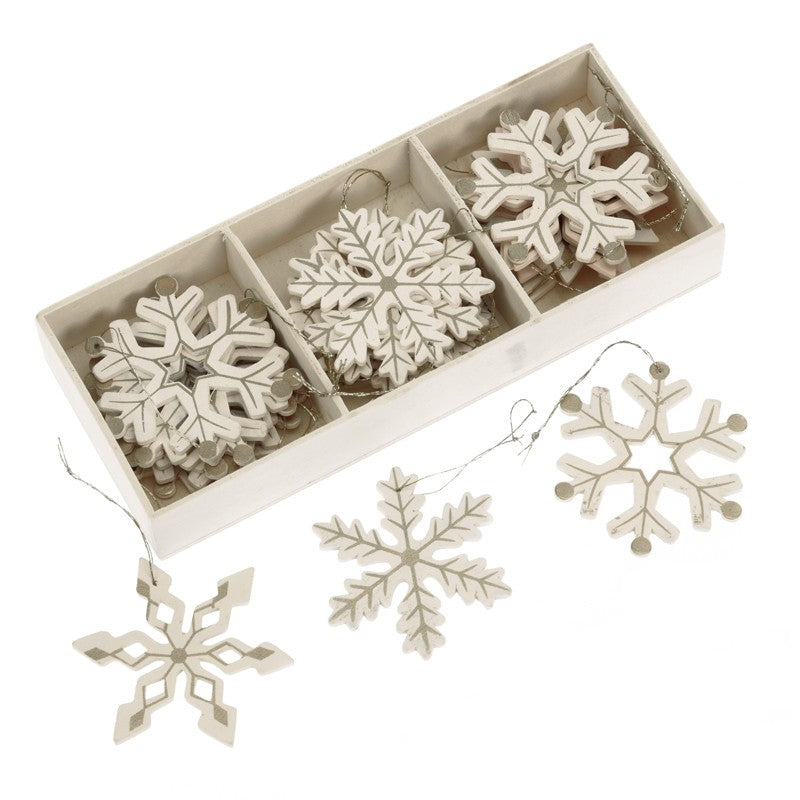 Cream and Silver Hanging Snowflakes
