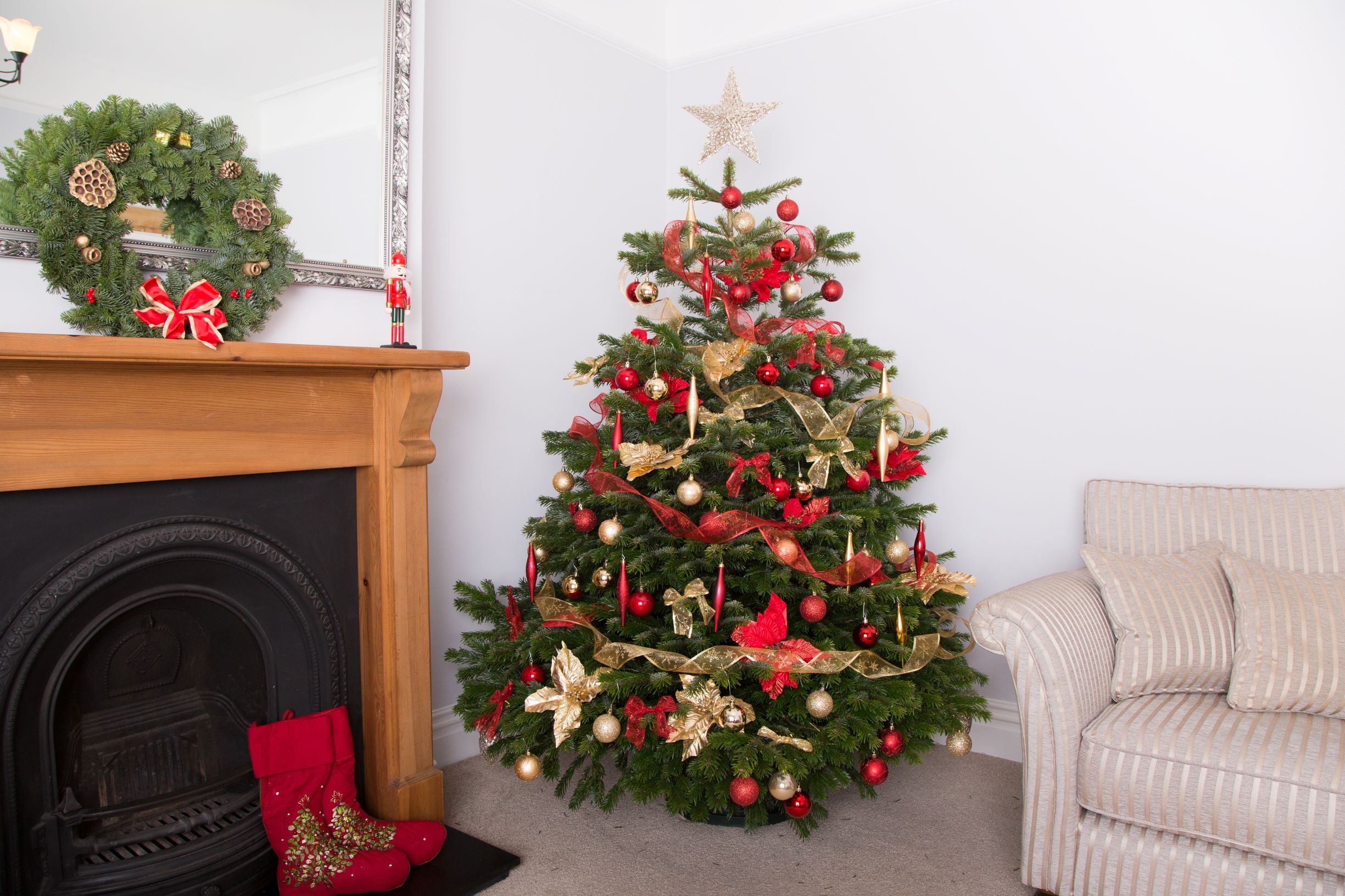 6ft Festive Decorated Christmas Tree from Pines and Needles