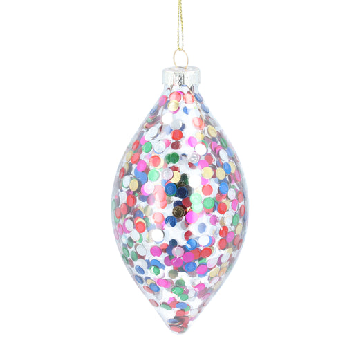 Buy Gisela Graham Rainbow Sequin Glass Bauble from Pines and Needles