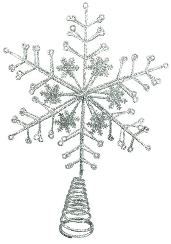 Gisela Graham Silver Snowflake Tree Topper