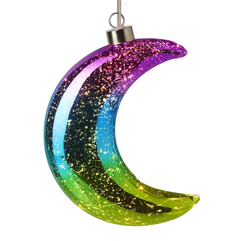Glass Rainbow Moon with LEDs