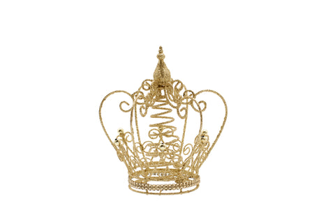 Gold Glitter Crown Christmas Tree Topper