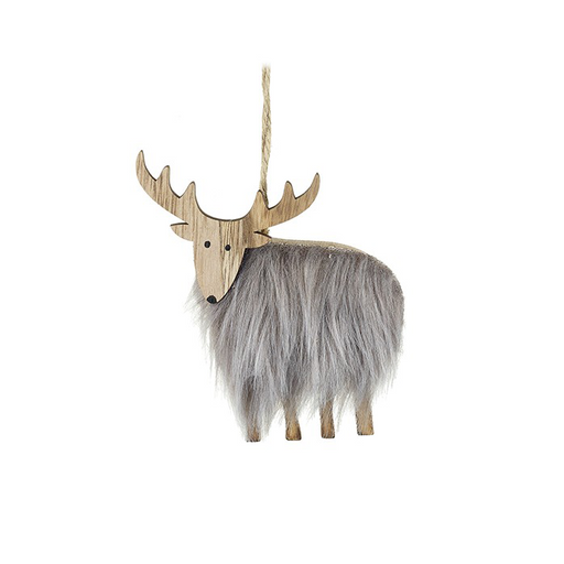 Buy Light Grey Hanging Fluffy Reindeer from Pines and Needles