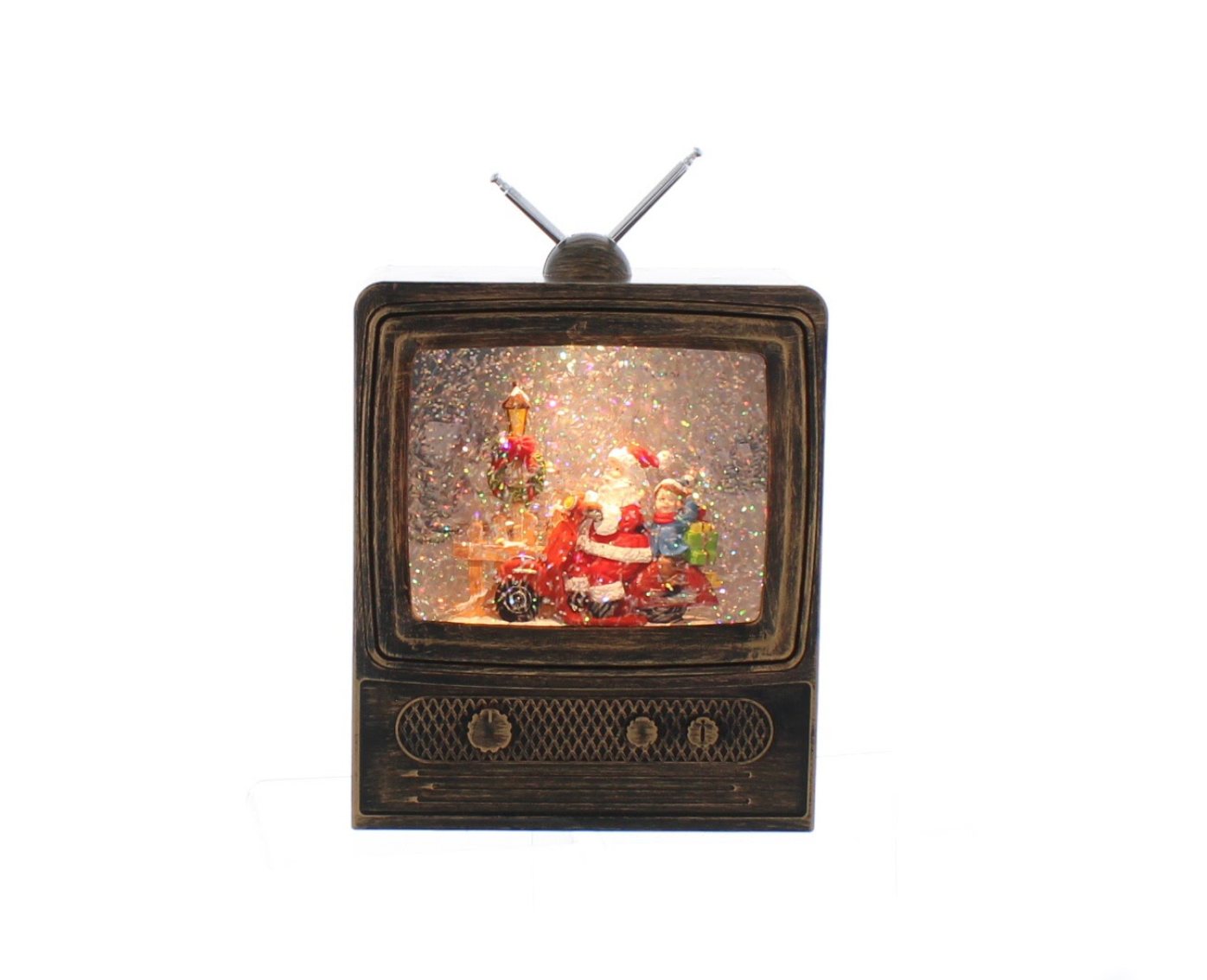 Lit Swirling Glitter Christmas TV