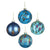 Peacock Decorated Glass Baubles, Set of 4