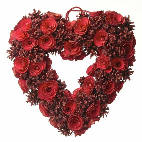 Red Heart-Shaped Wreath