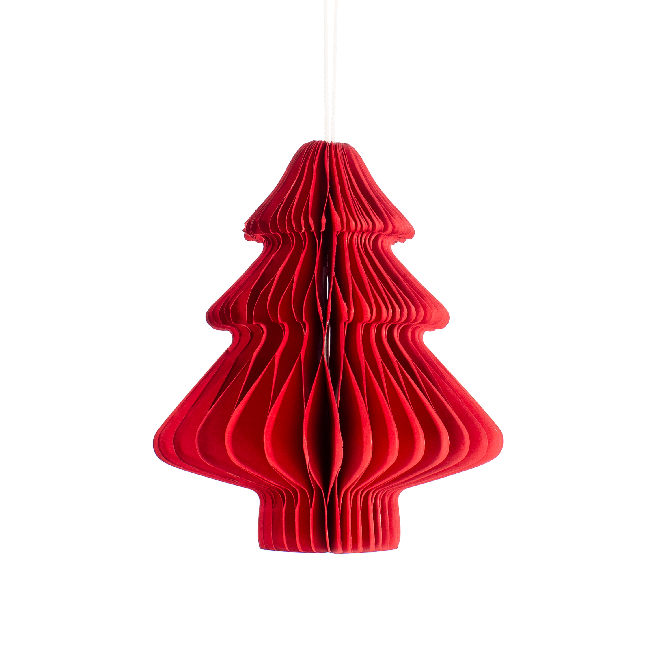 Red Tree Paper Honeycomb Decoration