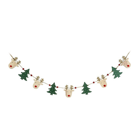 Deer & Christmas Tree String Garland