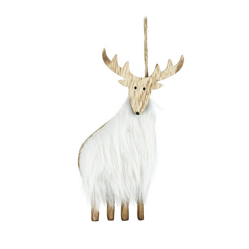 Buy White Hanging Fluffy Reindeer from Pines and Needles