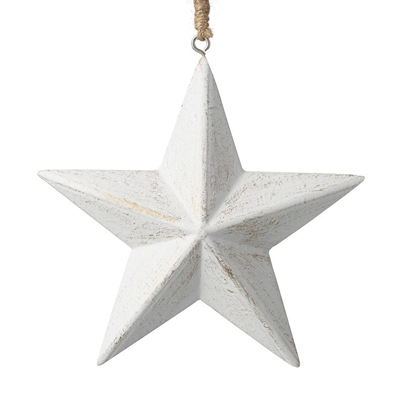 White Wooden Star Hanging Decoration